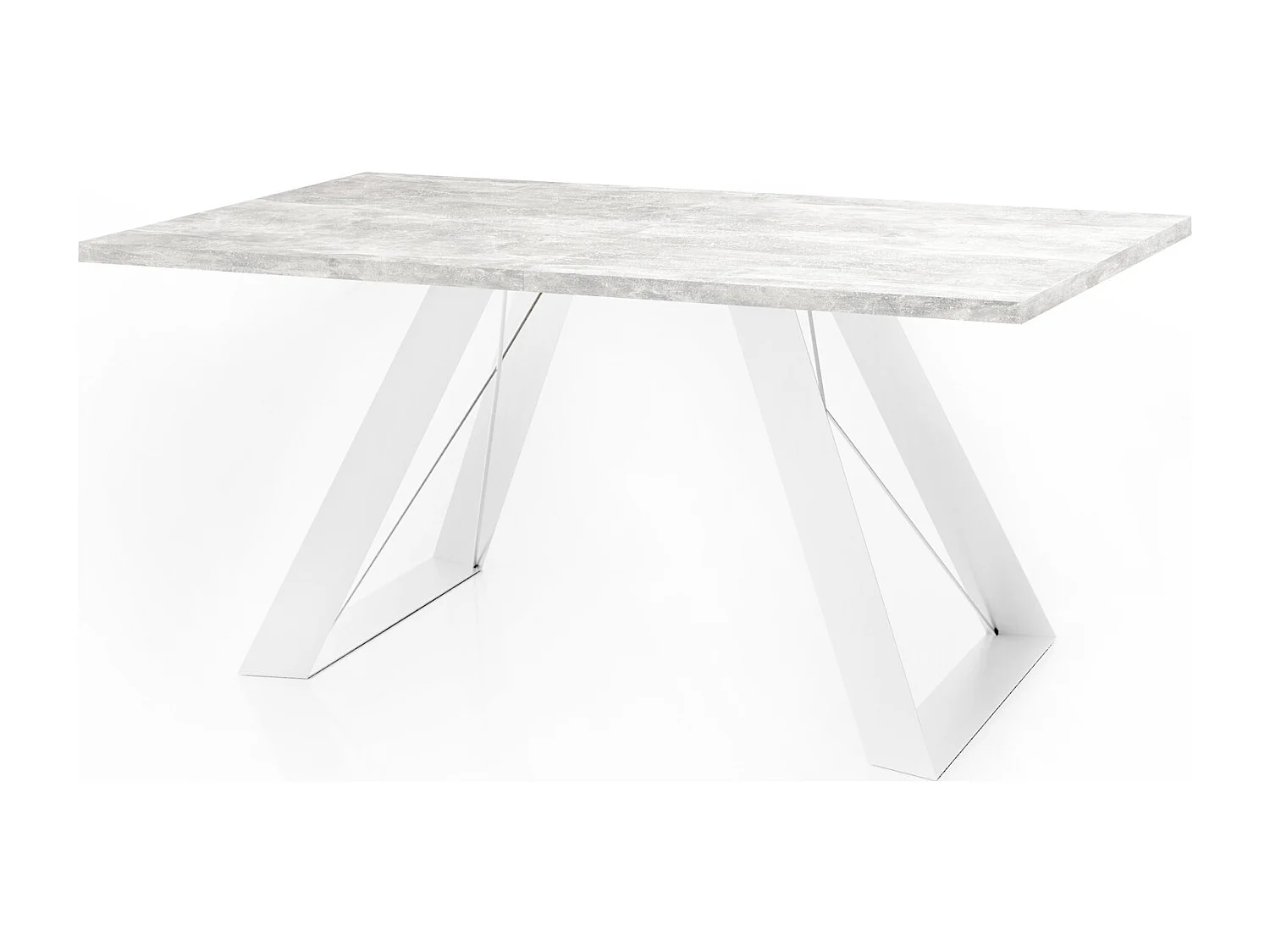 Table à Manger Rectangulaire Extensible avec Cadre Métallique Noir – Table Économiseuse d'Espace Style Loft pour Salon – Blanc avec Pieds Métalliques Noirs – 160...