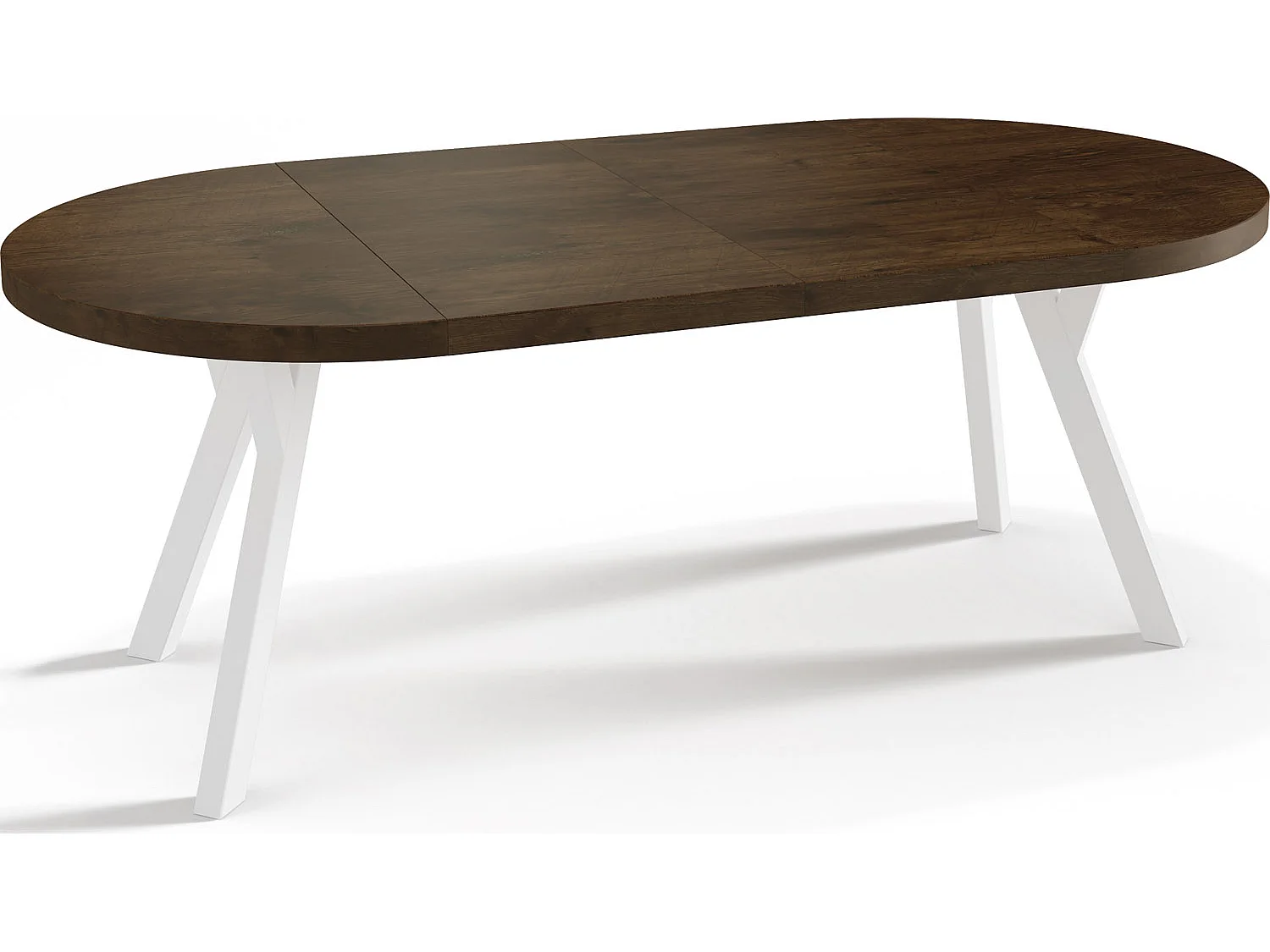 Table à Manger Extensible Ronde Designer - Style Loft, Peu Encombrant - Pieds Blanc - 90 à 170 cm - pour 4-8 personnes - Fabriqué en UE - Chêne Lefkas - 170 cm