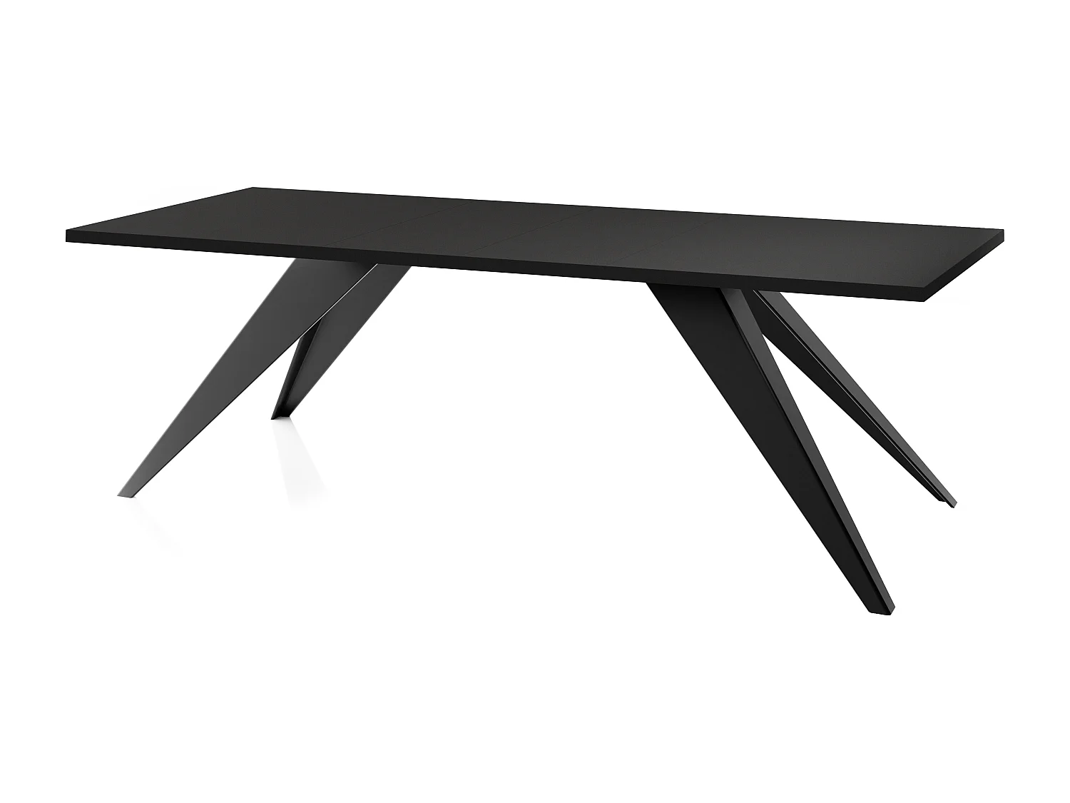 Table à Manger Vance Style Moderne - Table Rectangulaire Extensible de 160 à 260 cm, Pieds en Métal Noir Revêtement Poudre - 160 x 90 cm - Noir