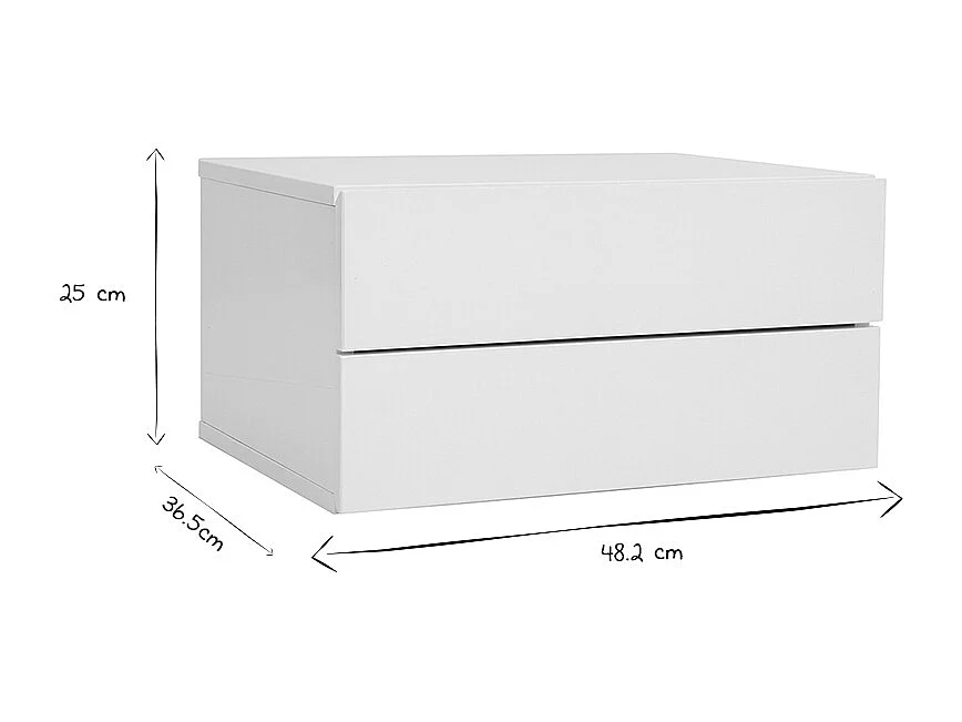 Caisson de rangement 2 tiroirs bois clair frêne MAX