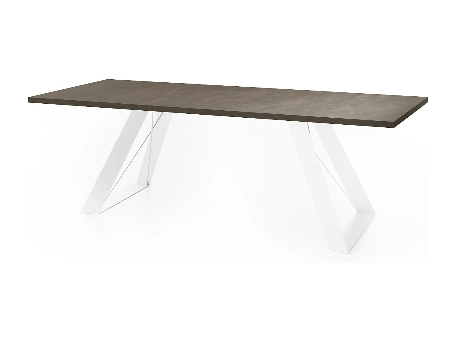 Table à Manger Rectangulaire Extensible avec Cadre Métallique Noir – Table Économiseuse d'Espace Style Loft pour Salon – Blanc avec Pieds Métalliques Noirs – 160...