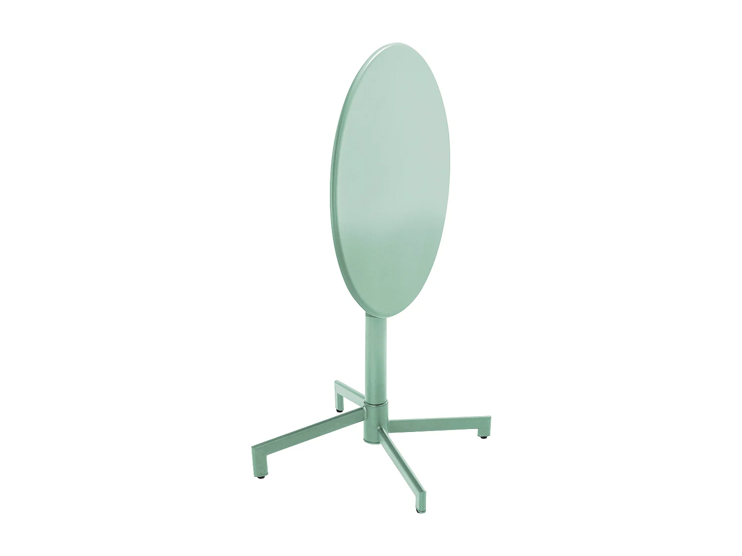 Table de jardin ronde bistrot avec plateau rabattable vert sauge - Palavas