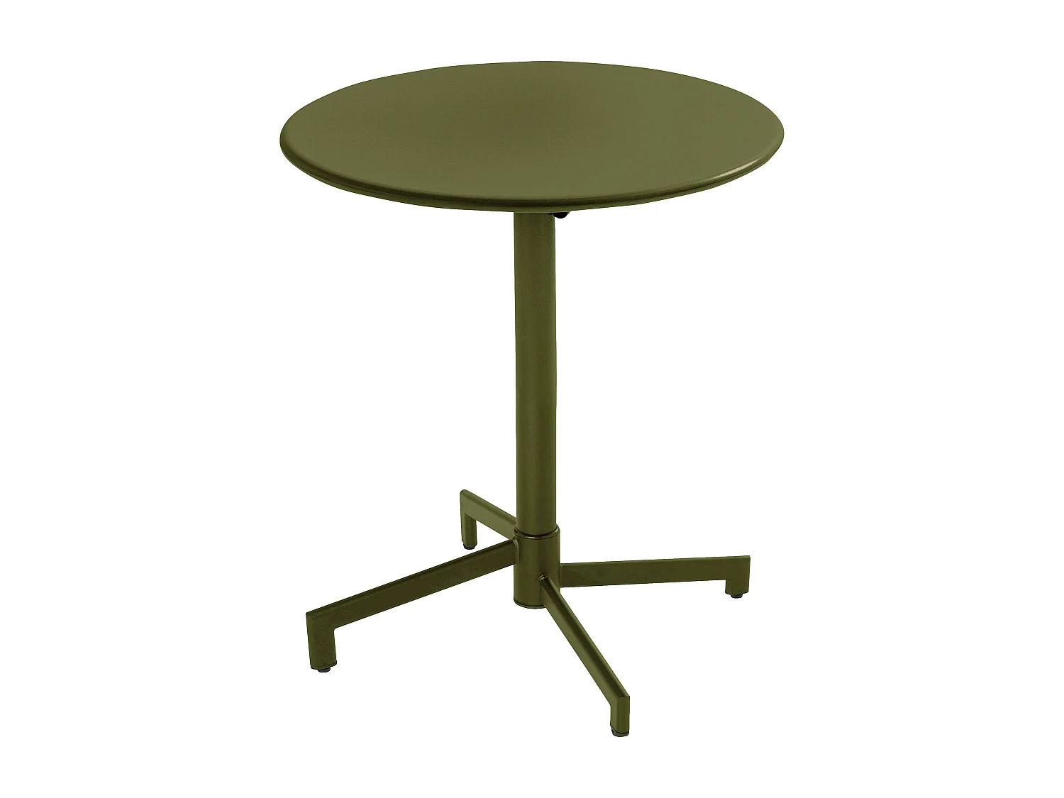 Table de jardin ronde bistrot avec plateau rabattable vert kaki - Palavas