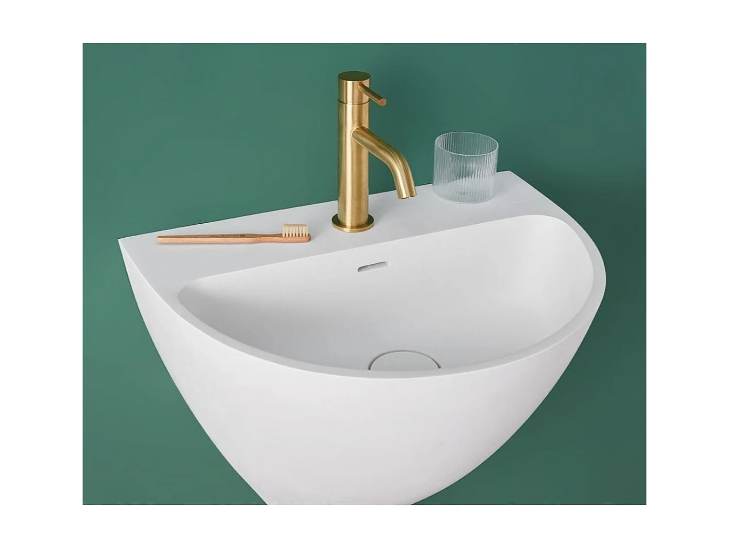 Lave-mains suspendu design KALIYA 50 cm en sanydur