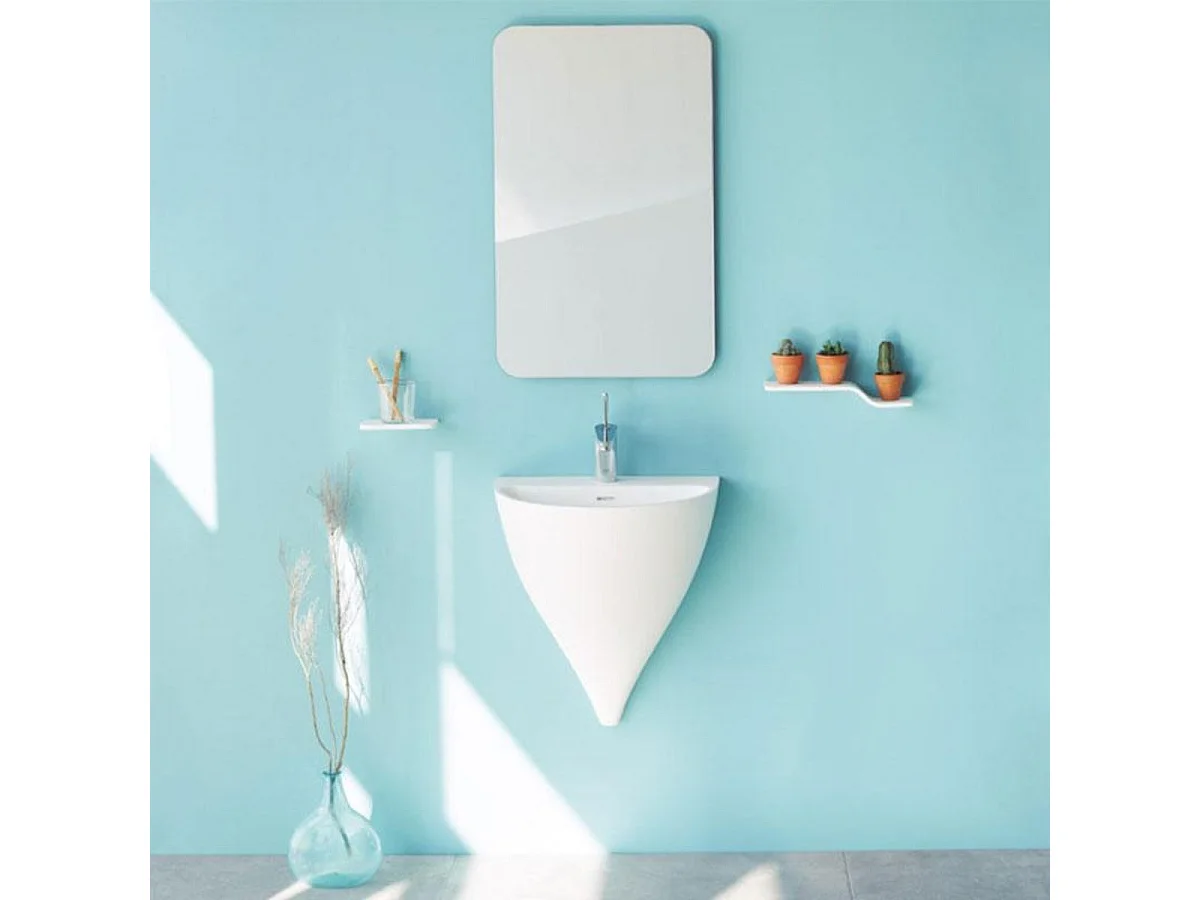 Hängendes Handwaschbecken KALIYA 50 cm aus Sanydur