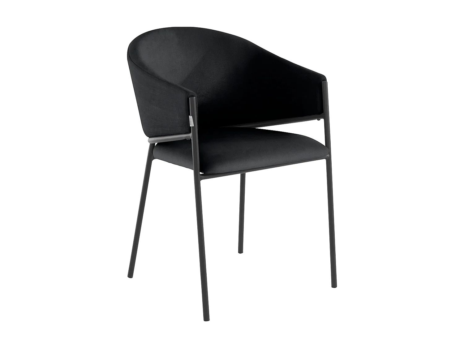 Martha|Lot de 2 chaises de salle à manger en tissu noir