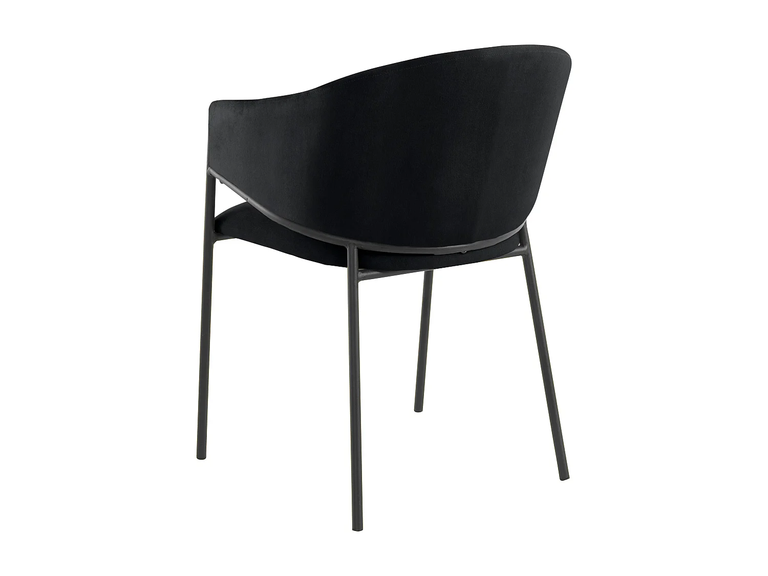 Martha|Lot de 2 chaises de salle à manger en tissu noir