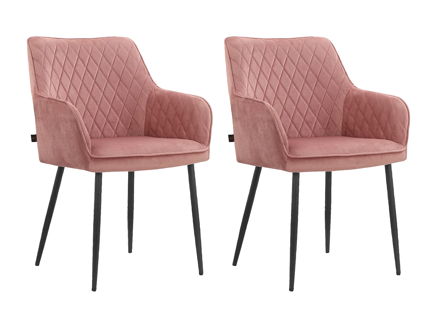 Elvira|Lot de 2 fauteuil en velours rose