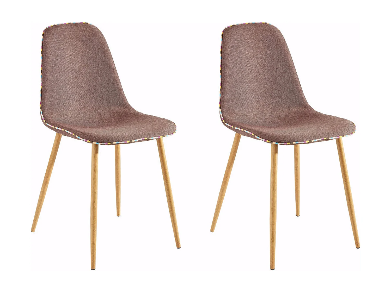 Aspen|Chaise 2 Pack en tissu Marron