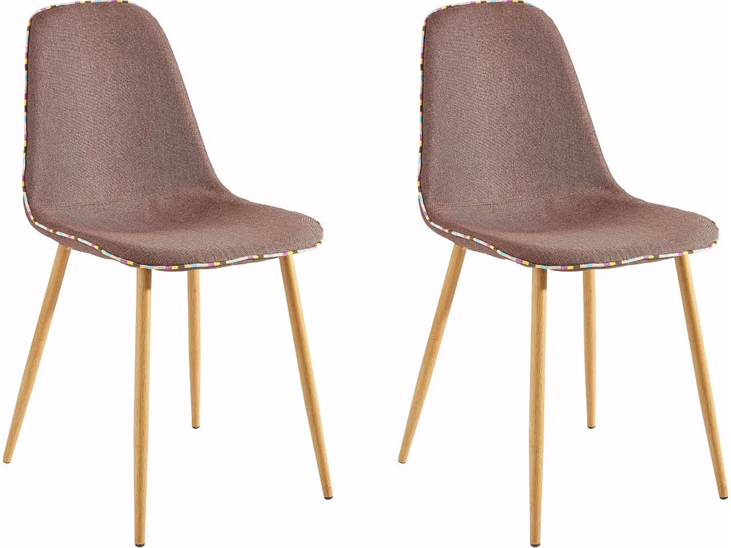 Aspen|Chaise 2 Pack en tissu Marron