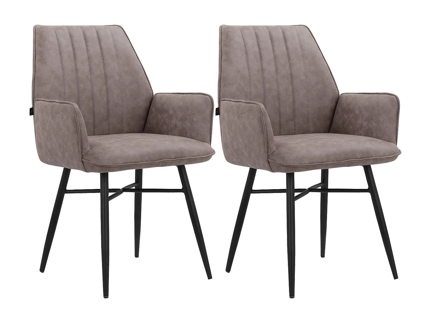 Anzo|Chaise de salle à manger 2 Pack en Microfibre Gris clair