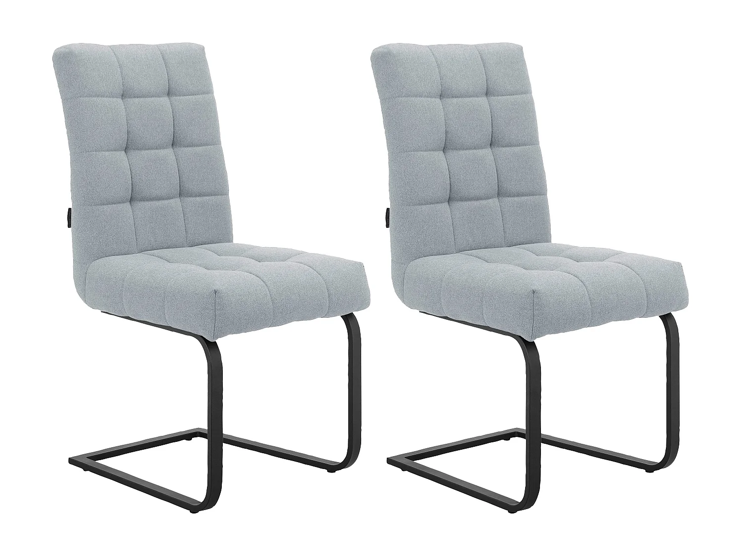 Terza|Lot de 2 chaises de salle à manger en tissu gris