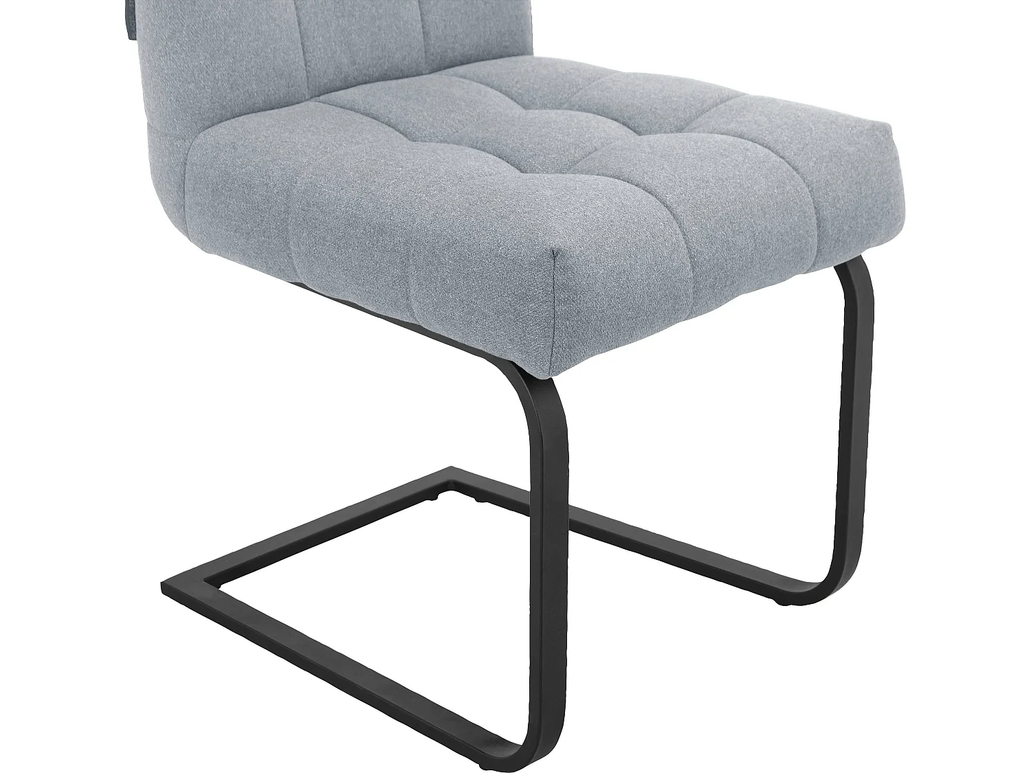 Terza|Lot de 2 chaises de salle à manger en tissu gris