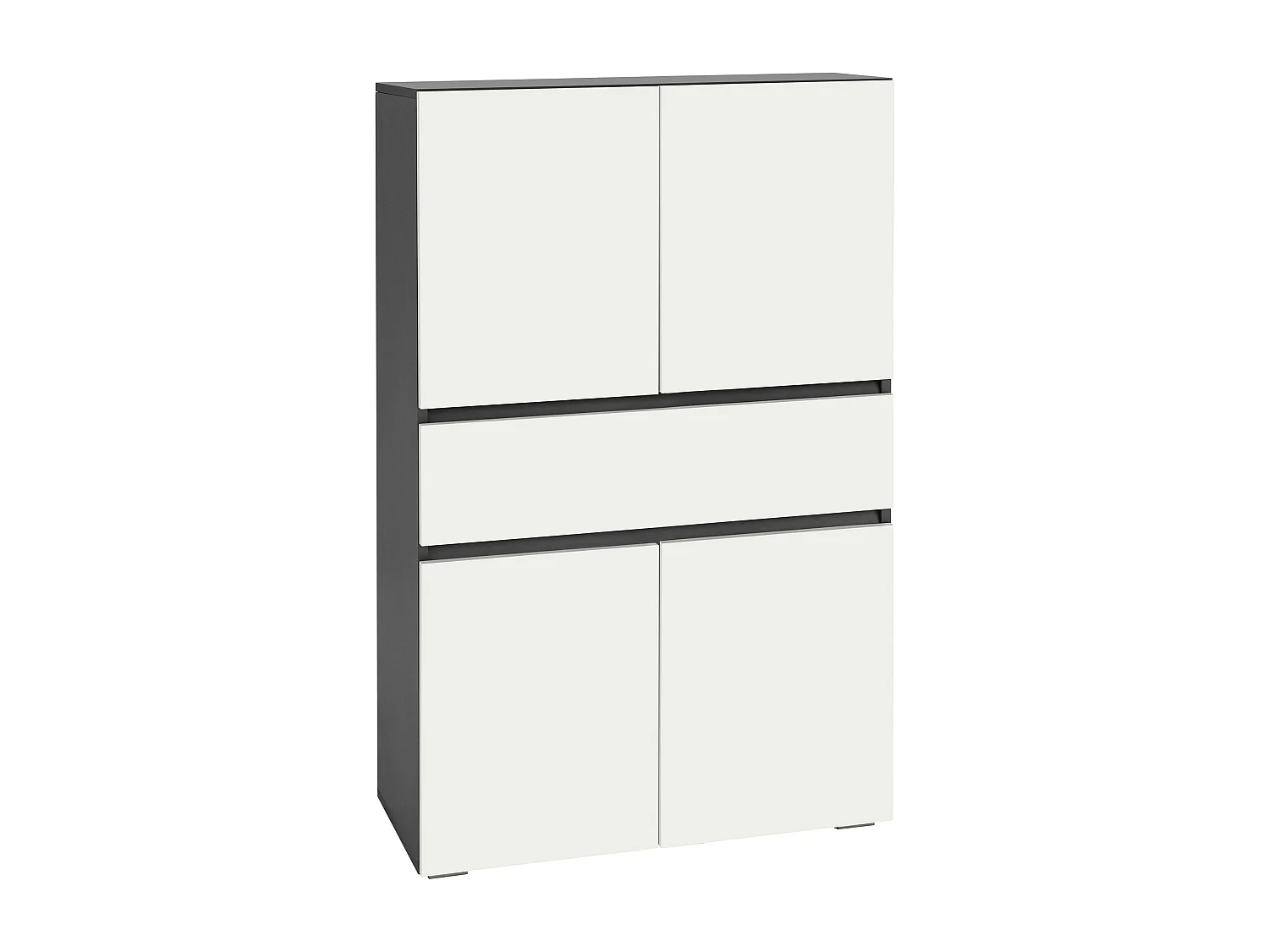 Wisla  | Meuble de salle de bain avec 4 portes 1 tiroir en blanc anthracite