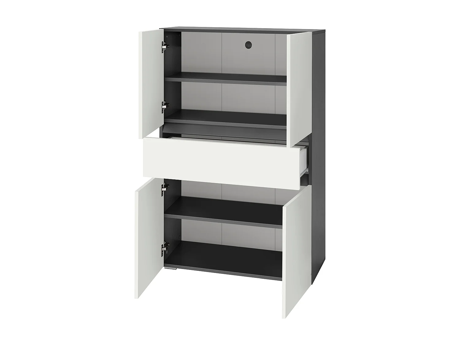 Wisla  | Meuble de salle de bain avec 4 portes 1 tiroir en blanc anthracite