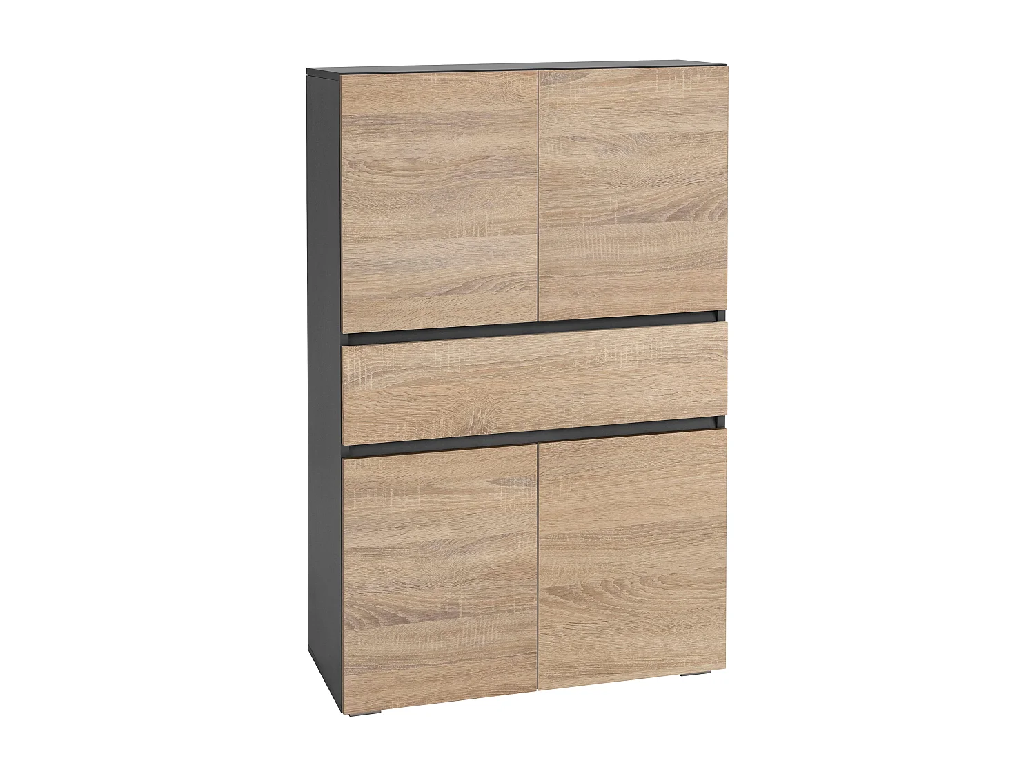 Wisla  | Meuble de salle de bain avec 4 portes 1 tiroir en aspect chêne anthracite