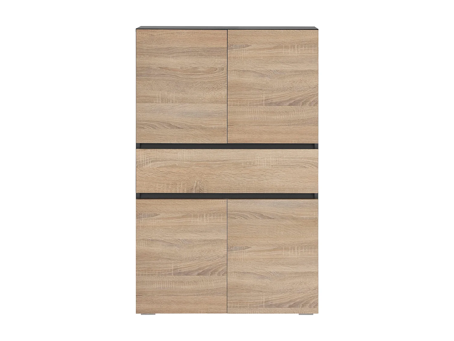 Wisla  | Meuble de salle de bain avec 4 portes 1 tiroir en aspect chêne anthracite