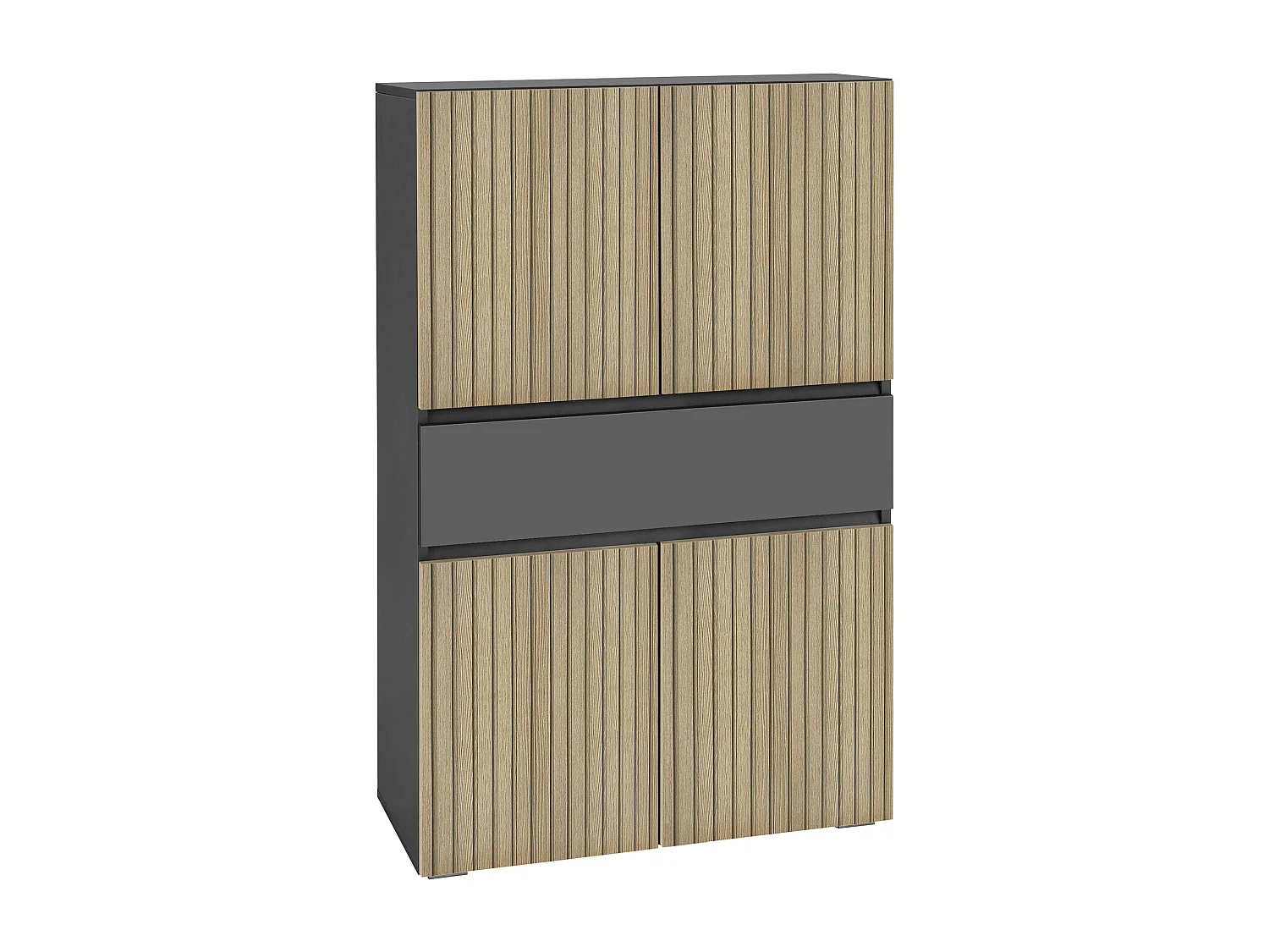 Wisla  | Meuble de salle de bain avec 4 portes en aspect bois anthracite