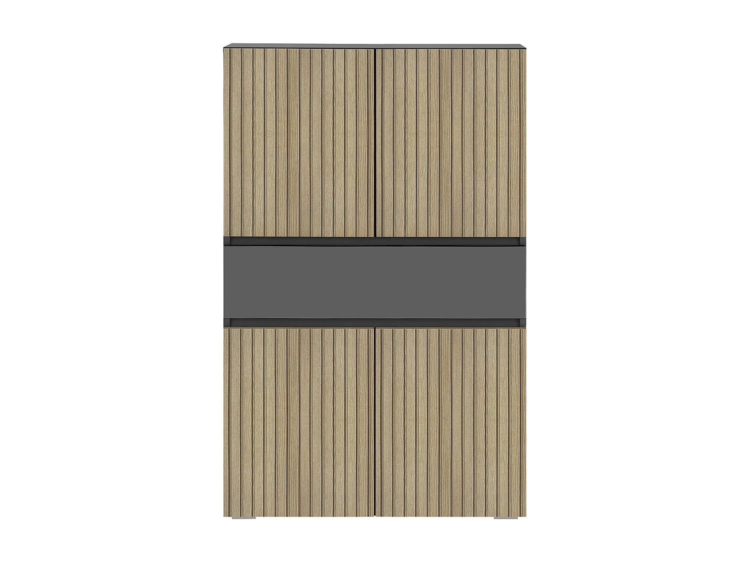 Wisla  | Meuble de salle de bain avec 4 portes en aspect bois anthracite