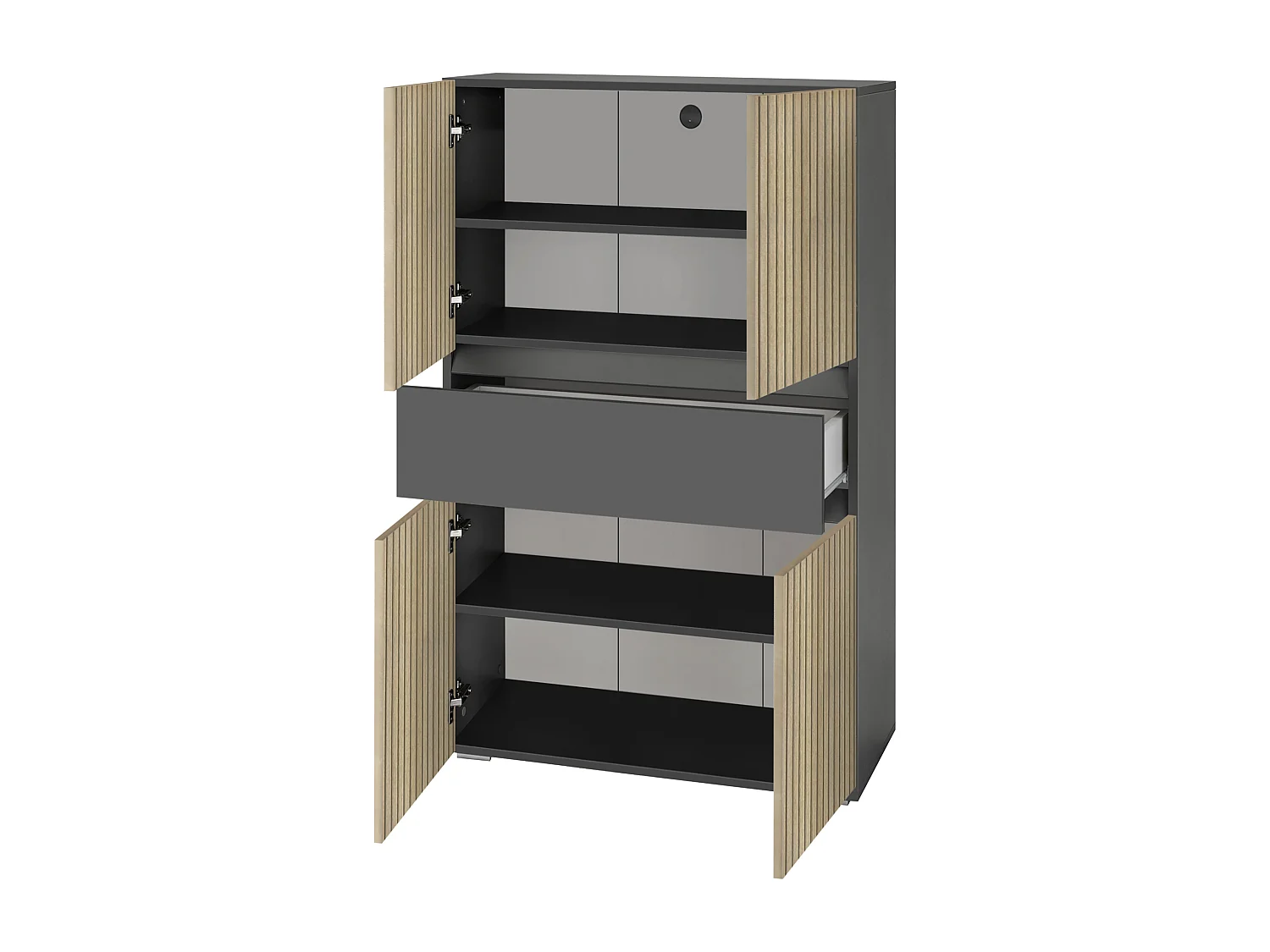 Wisla  | Meuble de salle de bain avec 4 portes en aspect bois anthracite