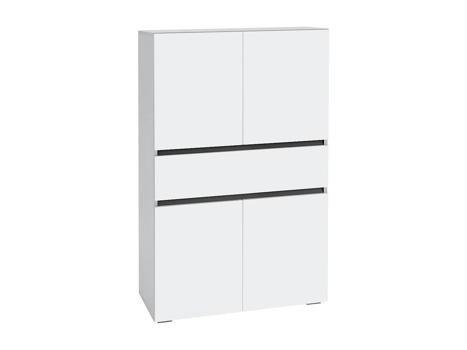 Wisla  | Meuble de salle de bain avec 4 portes 1 tiroir aspect bois blanc