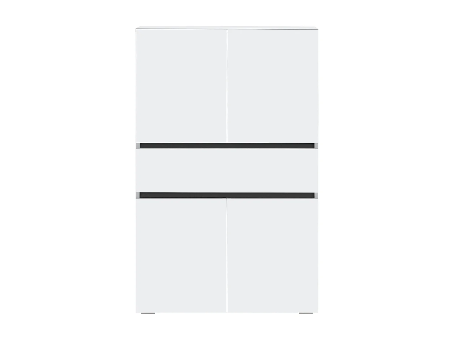 Wisla  | Meuble de salle de bain avec 4 portes 1 tiroir aspect bois blanc