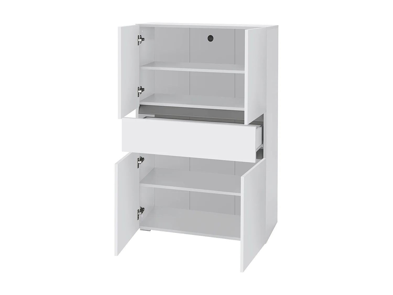 Wisla  | Meuble de salle de bain avec 4 portes 1 tiroir aspect bois blanc