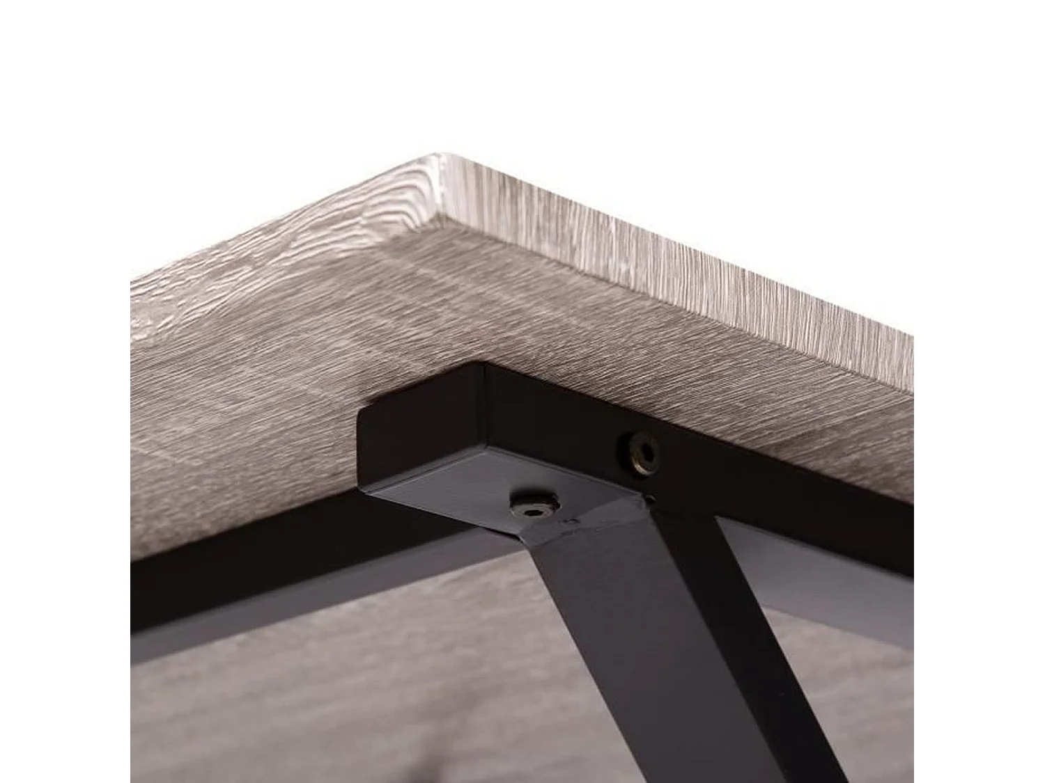 Ensemble Table et Chaises Country Moderne en MDF Finition PVC - Gris et Noir