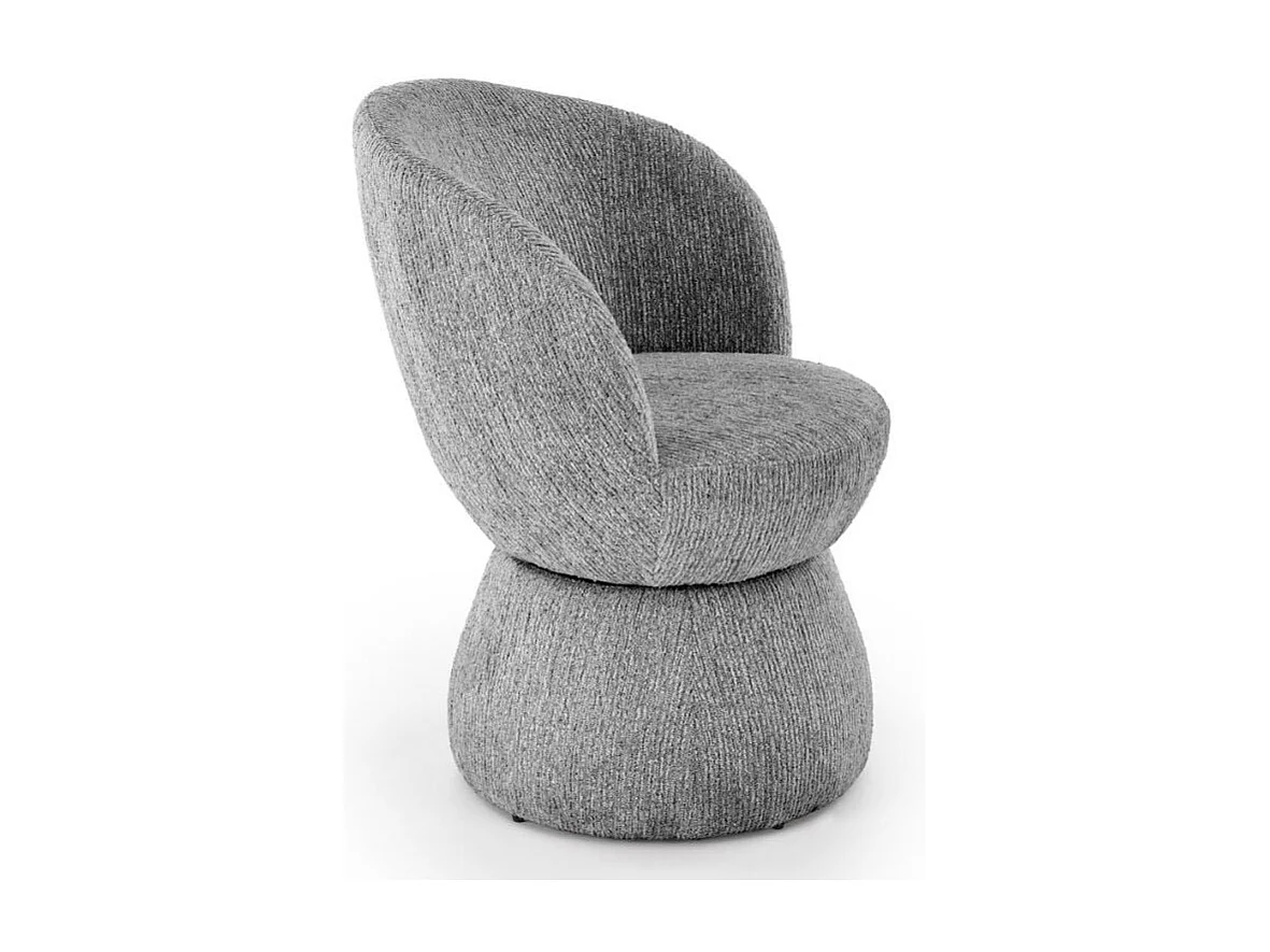 Chaise pivotante 360° design grise en tissu Nestor