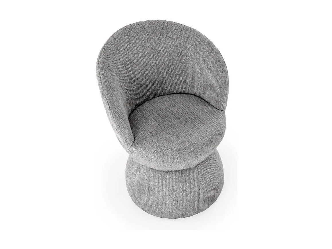 Chaise pivotante 360° design grise en tissu Nestor