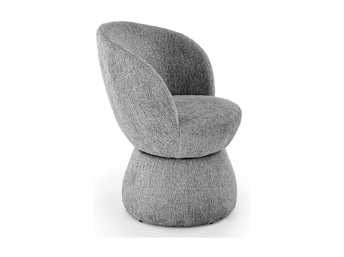 Chaise pivotante 360° design grise en tissu Nestor