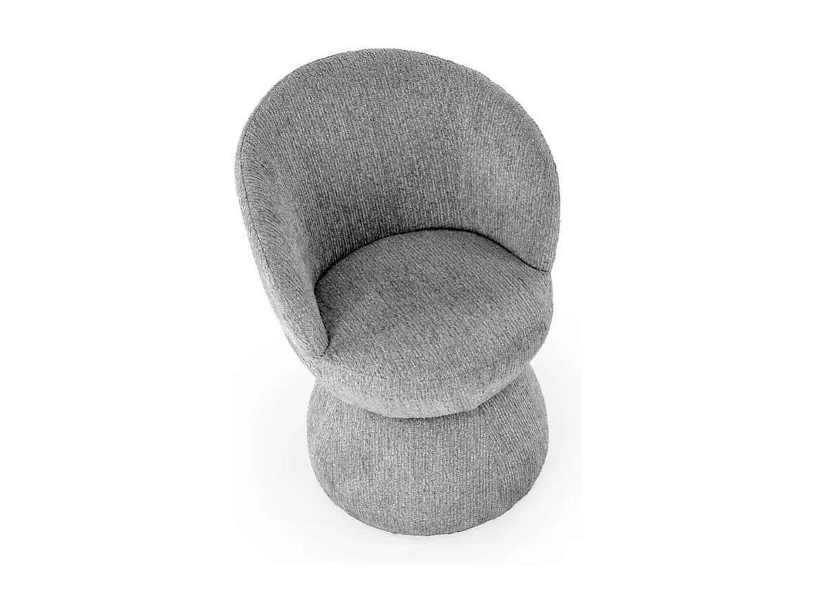 Chaise pivotante 360° design grise en tissu Nestor