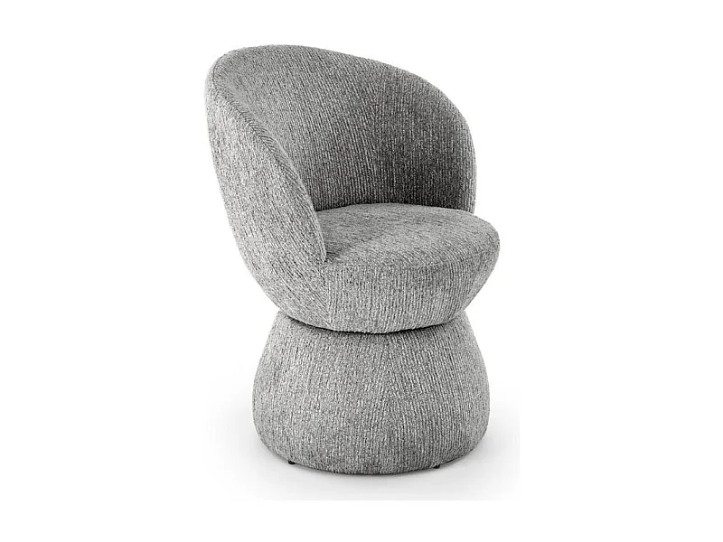 Chaise pivotante 360° design grise en tissu Nestor
