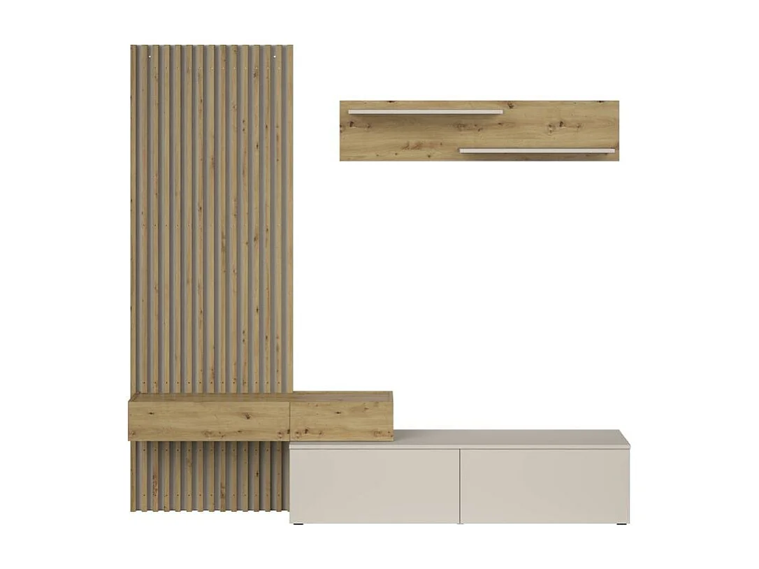 Meuble TV mural scandinave avec tasseaux Huby