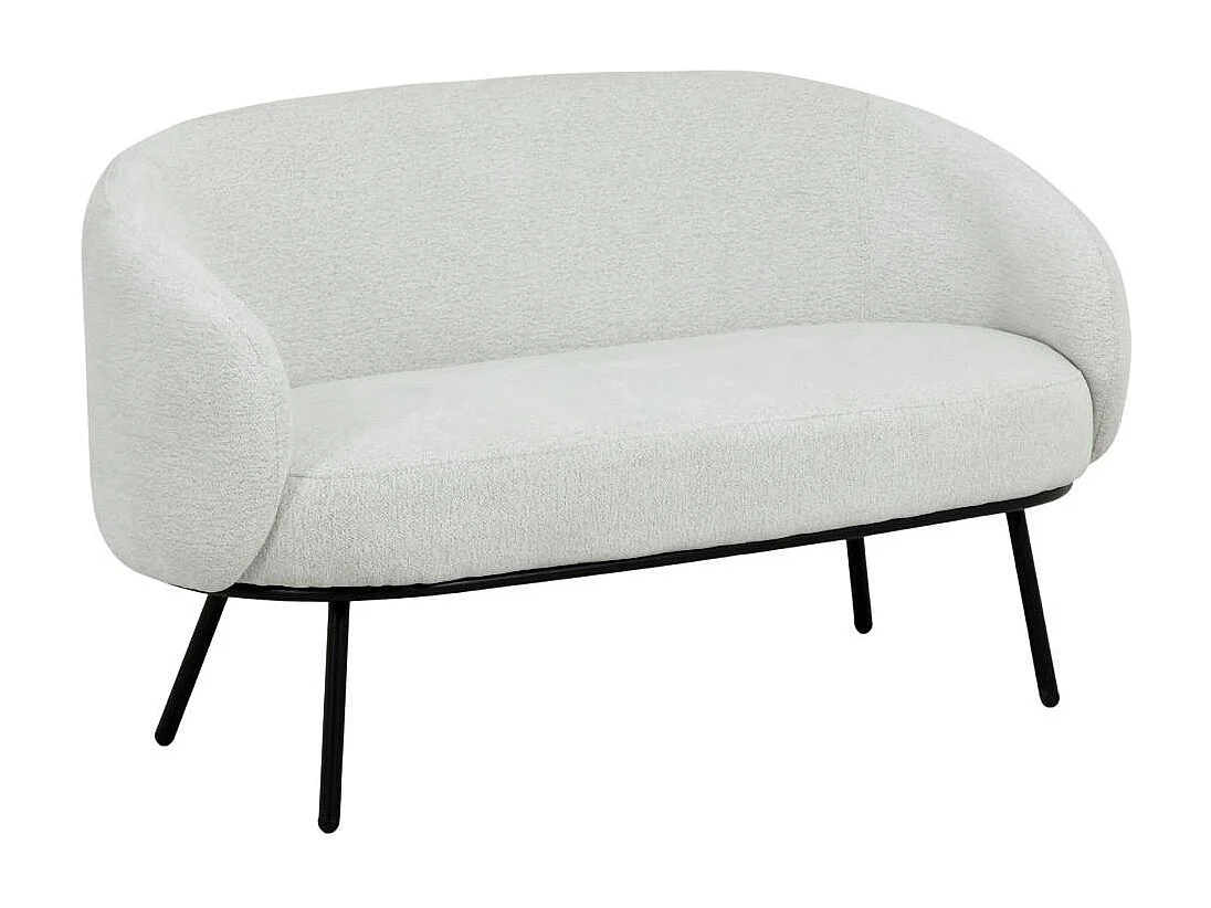 Canapé en tissu bouclette écru Filipa