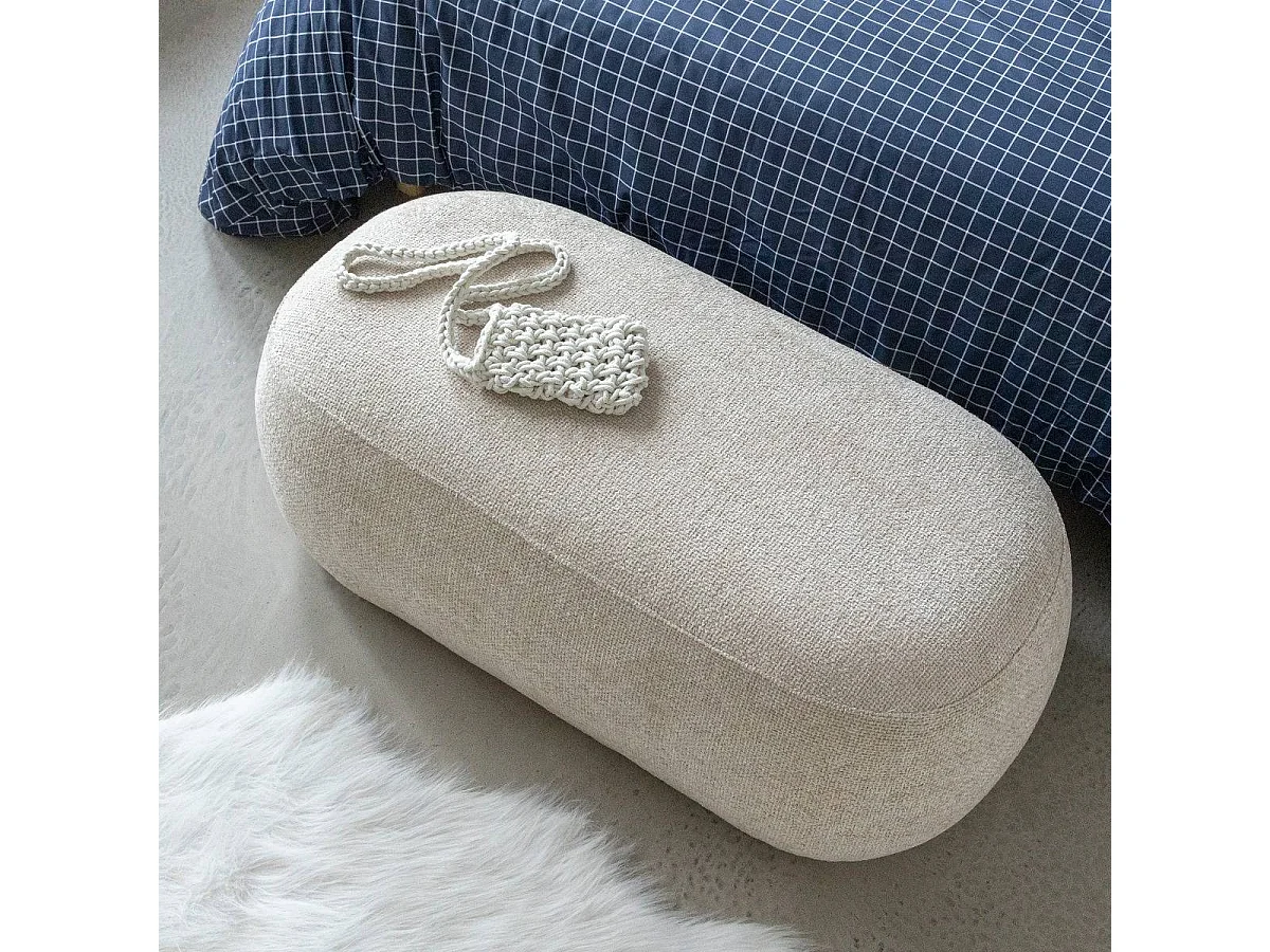 Banc en tissu écru Lola