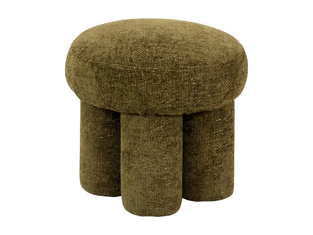Petit tabouret en tissu kaki Toby