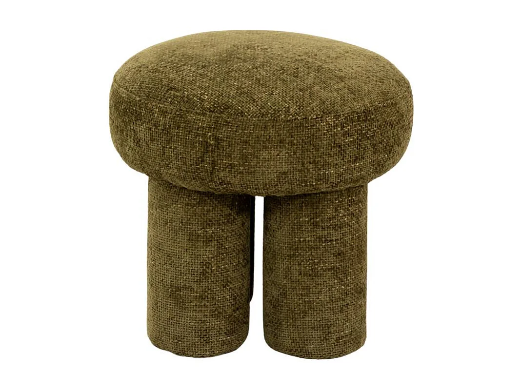 Petit tabouret en tissu kaki Toby