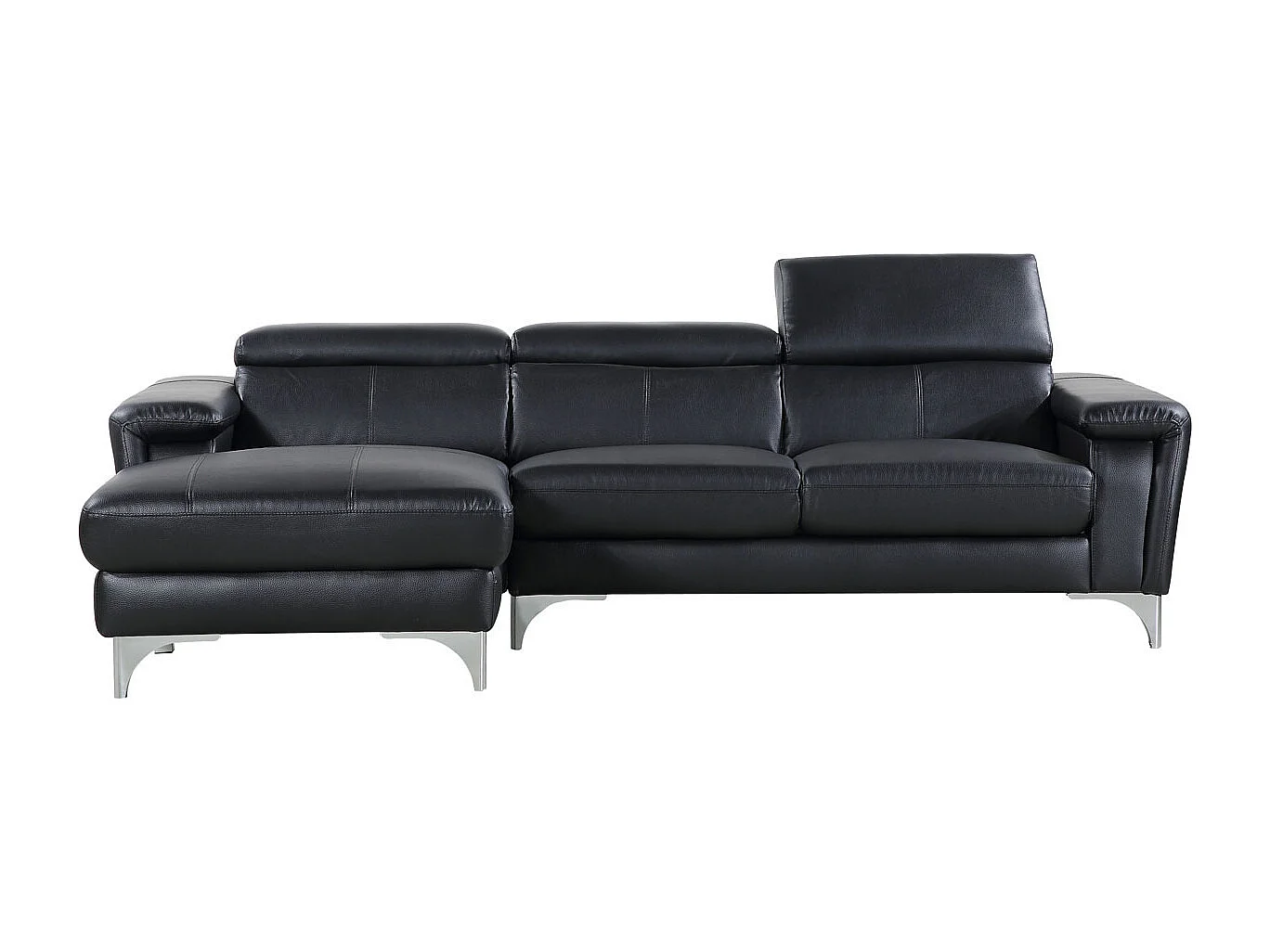 Canapé d'angle cuir reconstitué et PVC "Austin" - 4 places - Angle gauche