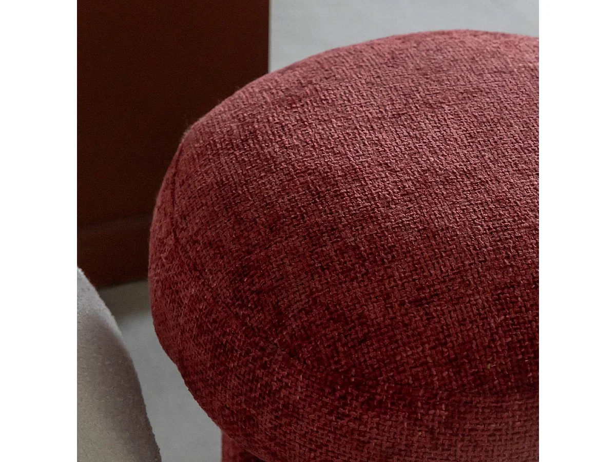 Petit tabouret en tissu fuchsia Toby