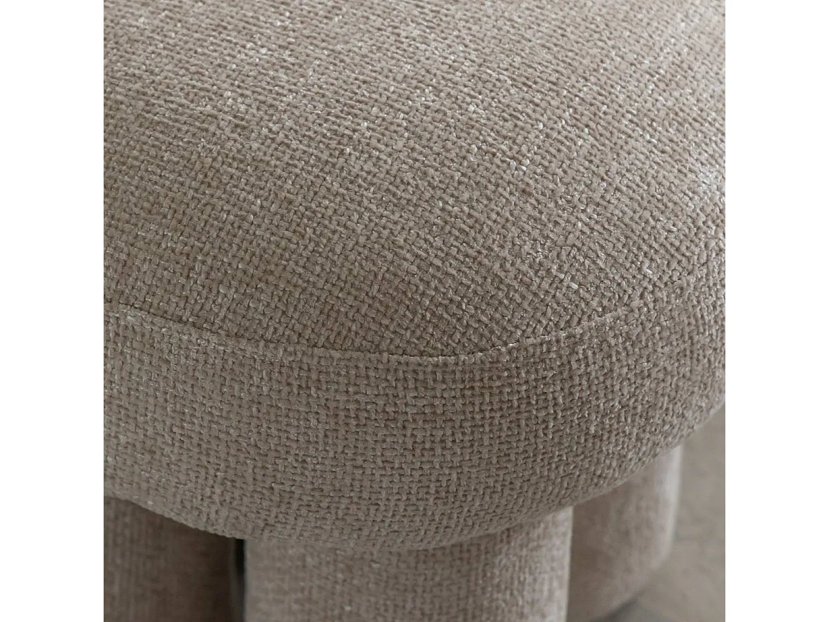 Petit tabouret en tissu écru Toby