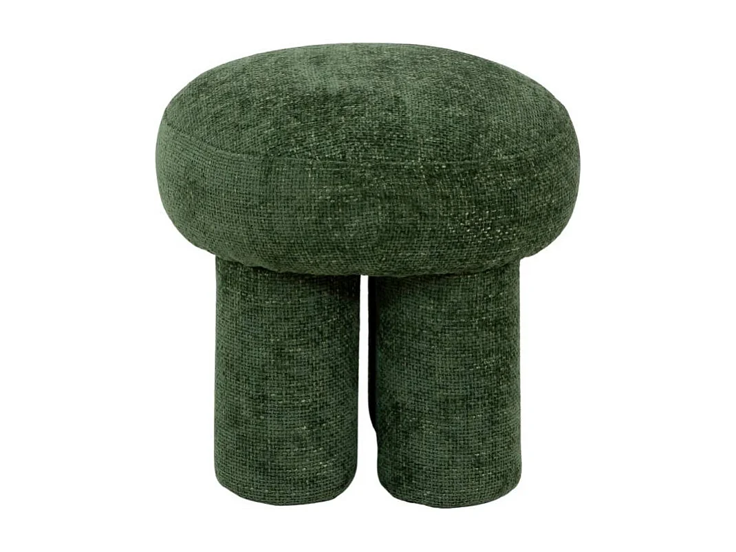 Petit tabouret en tissu vert Toby
