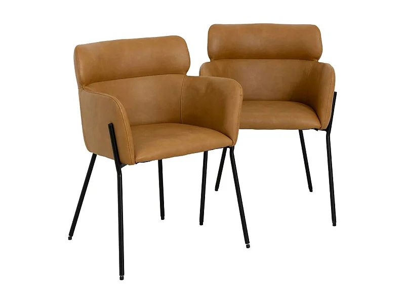 Fauteuil en simili-cuir Valentin (lot de 2)