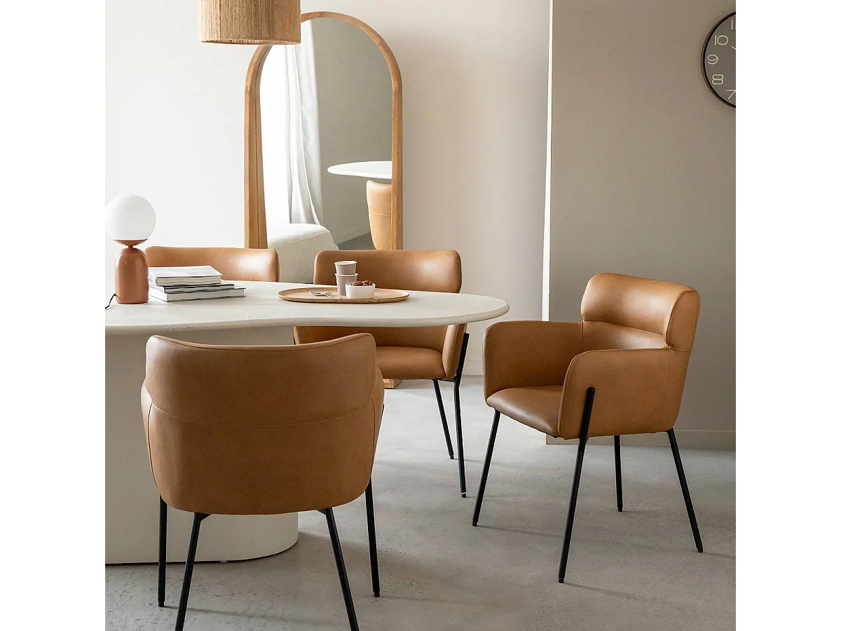 Fauteuil en simili-cuir Valentin (lot de 2)