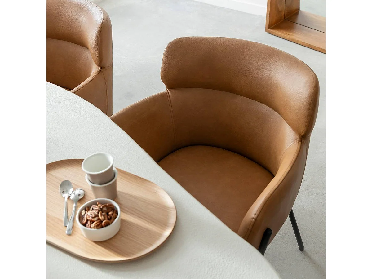 Fauteuil en simili-cuir Valentin (lot de 2)