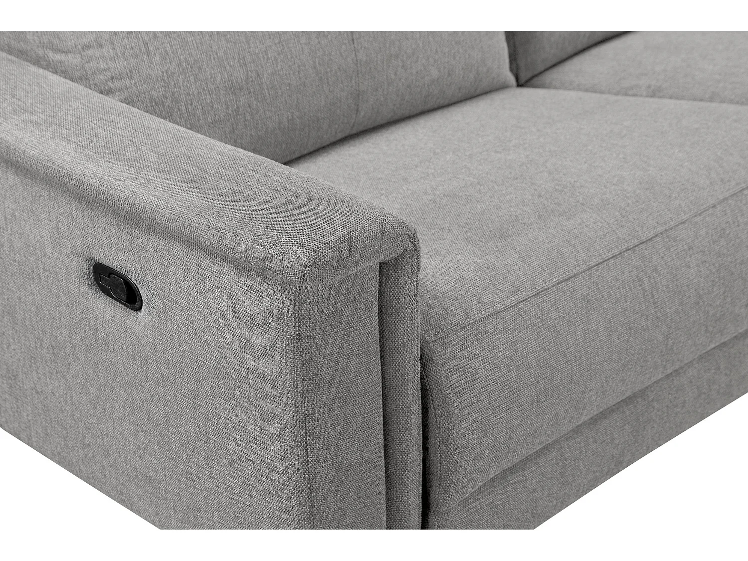 Lund | Canapé d’angle 3 places avec fonction manuelleuelle en tissu gris clair