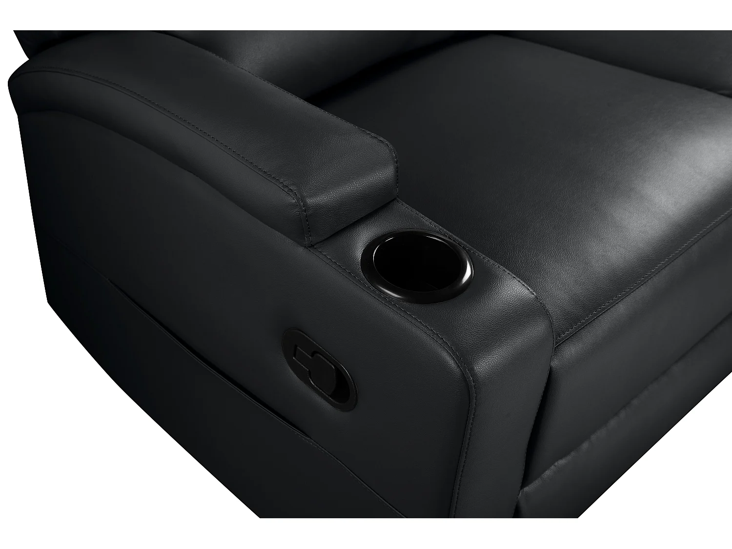 DALLAS | Canapé d’angle 3 places avec rangement en cuir artificiel noir