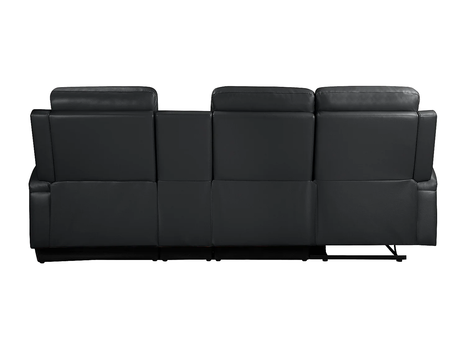 DALLAS | Canapé d’angle 3 places avec rangement en cuir artificiel noir