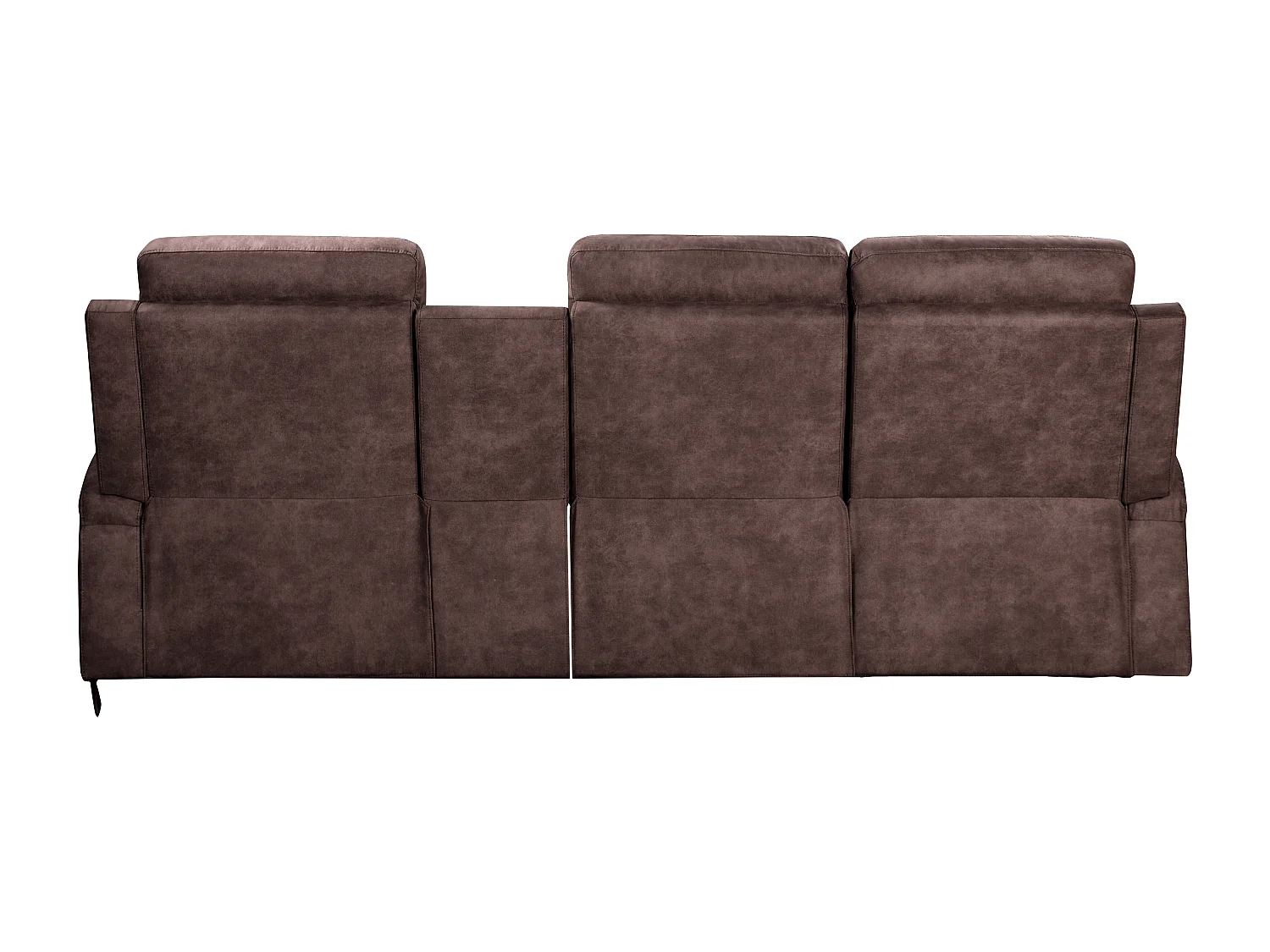 DALLAS | Canapé d’angle 3 places avec rangement en microfibre brun foncé