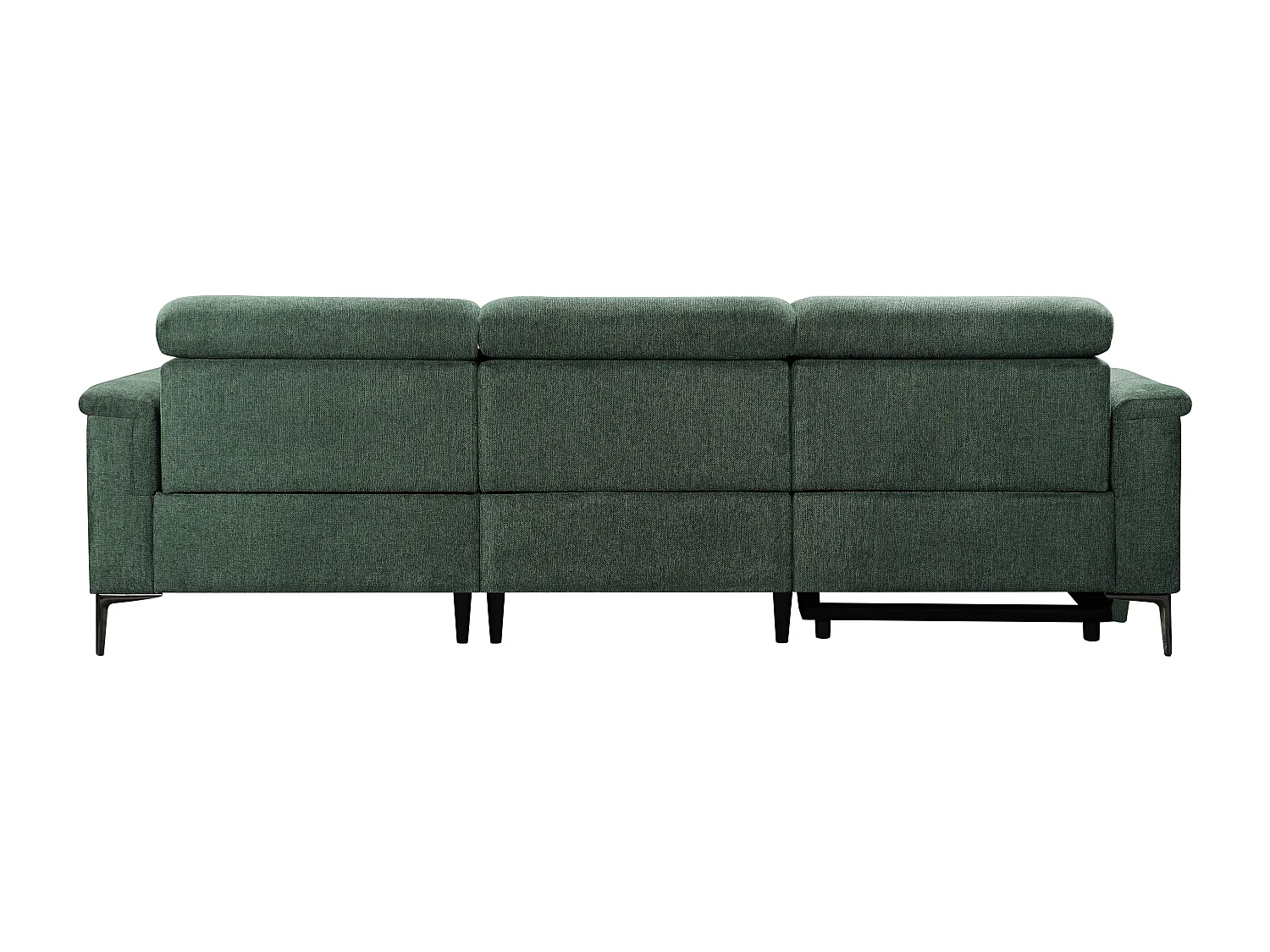 Lund | Canapé 3 places avec 1 fauteuil inclinable électrique en tissuaric vert foncé